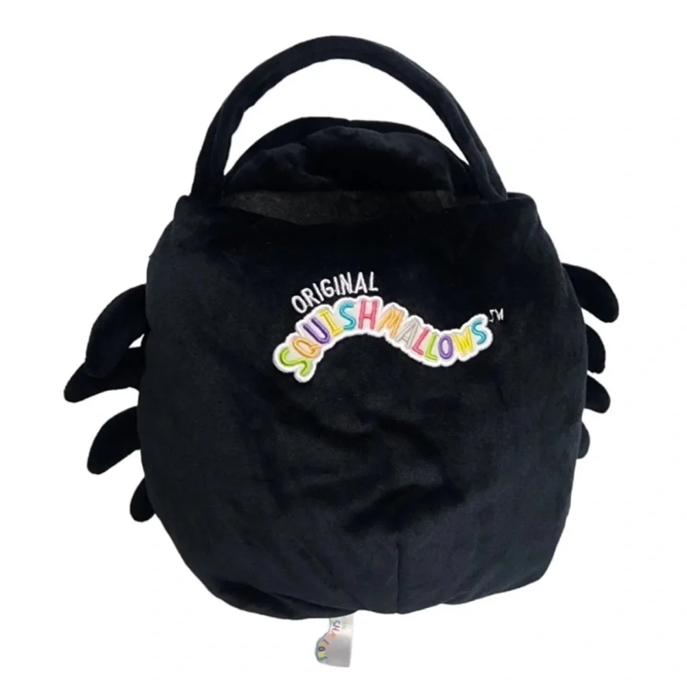 12” Bella Squishmallow Treat Pail Halloween Eight Legged Black Spider! NWT